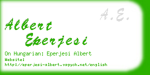 albert eperjesi business card